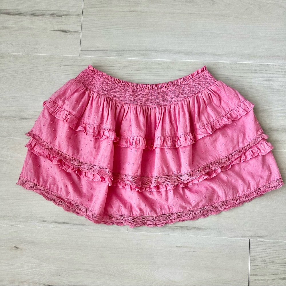 Pink Ruffled Mini Skirt
